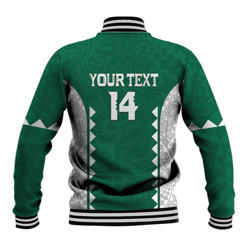 Custom Hawaii Volleyball Baseball Jacket Hawaiian Kakau Pattern