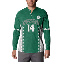 Custom Hawaii Volleyball Button Sweatshirt Hawaiian Kakau Pattern
