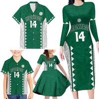 Custom Hawaii Volleyball Family Matching Long Sleeve Bodycon Dress and Hawaiian Shirt Hawaiian Kakau Pattern LT14 - Polynesian Pride