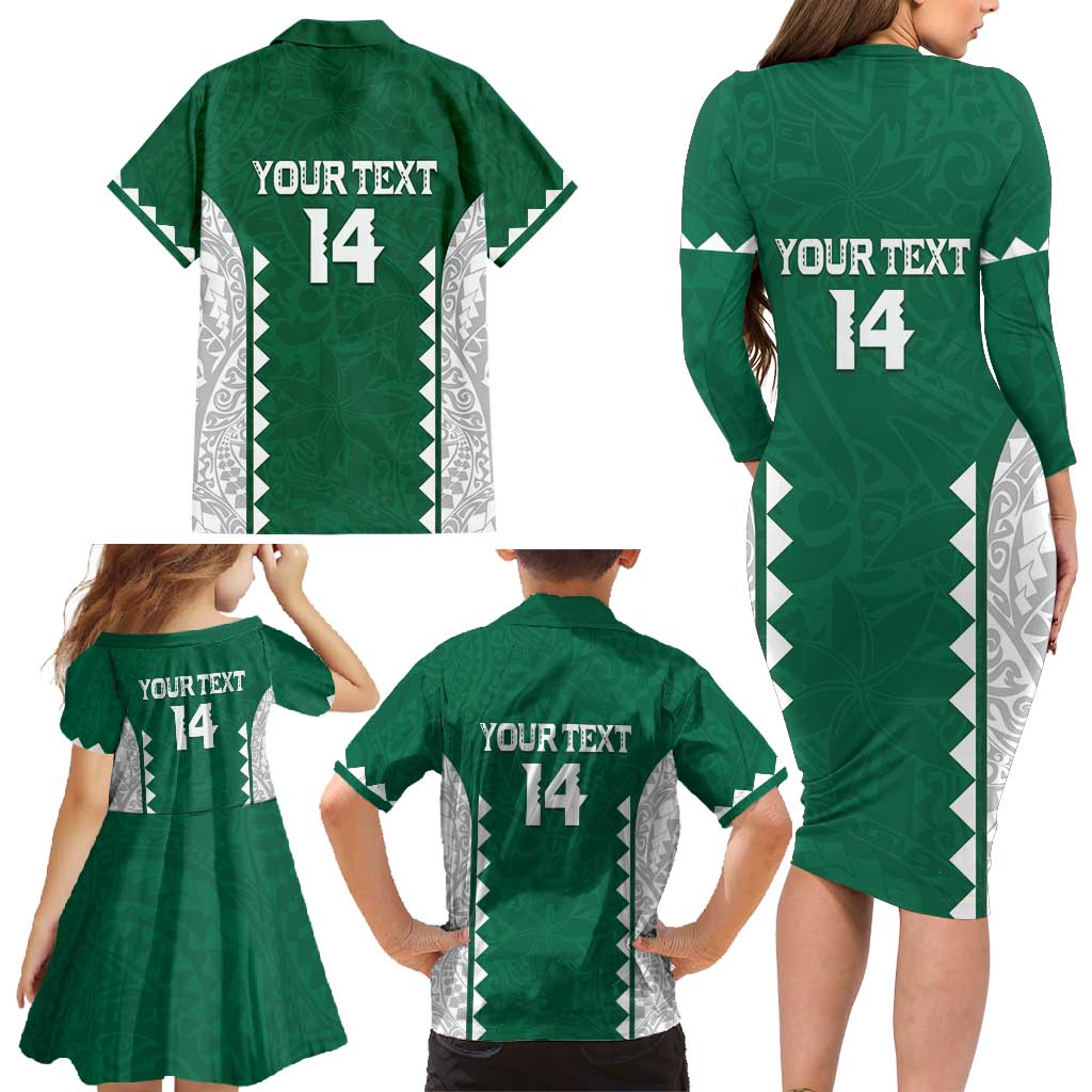 Custom Hawaii Volleyball Family Matching Long Sleeve Bodycon Dress and Hawaiian Shirt Hawaiian Kakau Pattern LT14 - Polynesian Pride