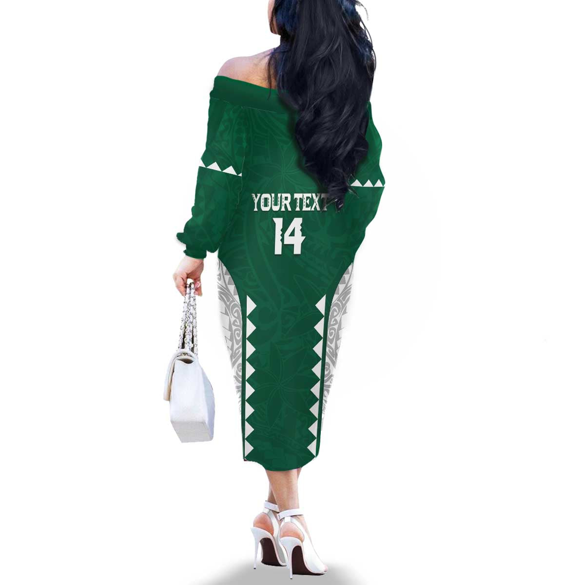 Custom Hawaii Volleyball Family Matching Off The Shoulder Long Sleeve Dress and Hawaiian Shirt Hawaiian Kakau Pattern LT14 - Polynesian Pride