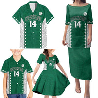 Custom Hawaii Volleyball Family Matching Puletasi and Hawaiian Shirt Hawaiian Kakau Pattern