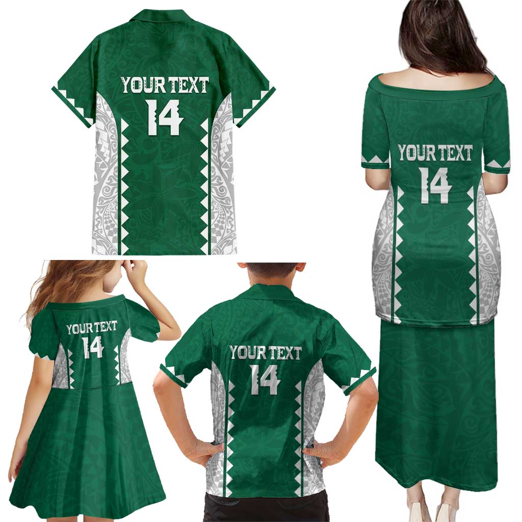 Custom Hawaii Volleyball Family Matching Puletasi and Hawaiian Shirt Hawaiian Kakau Pattern