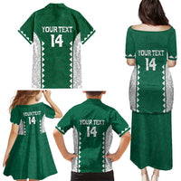 Custom Hawaii Volleyball Family Matching Puletasi and Hawaiian Shirt Hawaiian Kakau Pattern