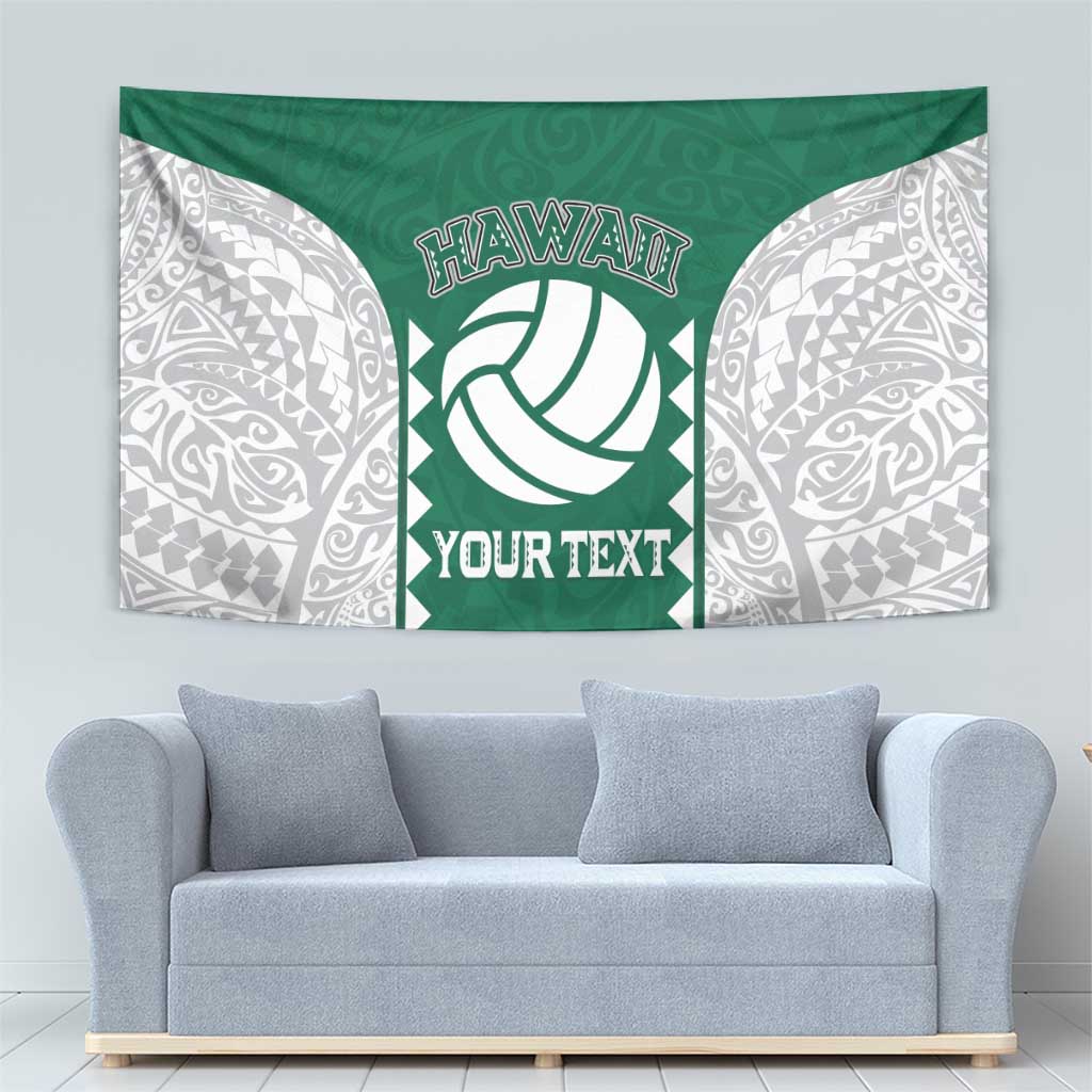 Custom Hawaii Volleyball Tapestry Hawaiian Kakau Pattern