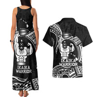 Black Hawaii Ikaika Warrior Couples Matching Tank Maxi Dress and Hawaiian Shirt Hawaiian Power LT14 - Polynesian Pride