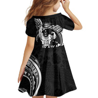 Black Hawaii Ikaika Warrior Family Matching Off The Shoulder Long Sleeve Dress and Hawaiian Shirt Hawaiian Power LT14 - Polynesian Pride