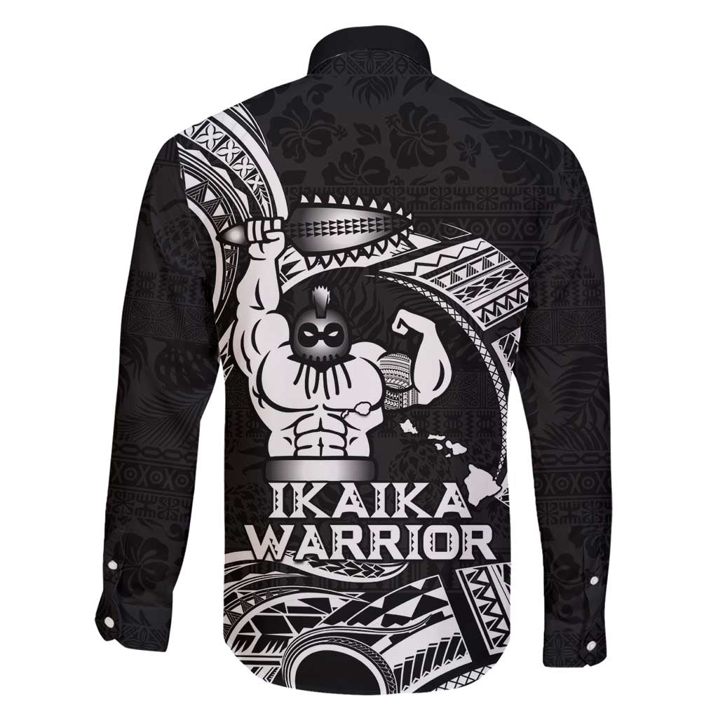 Black Hawaii Ikaika Warrior Family Matching Short Sleeve Bodycon Dress and Hawaiian Shirt Hawaiian Power LT14 - Polynesian Pride