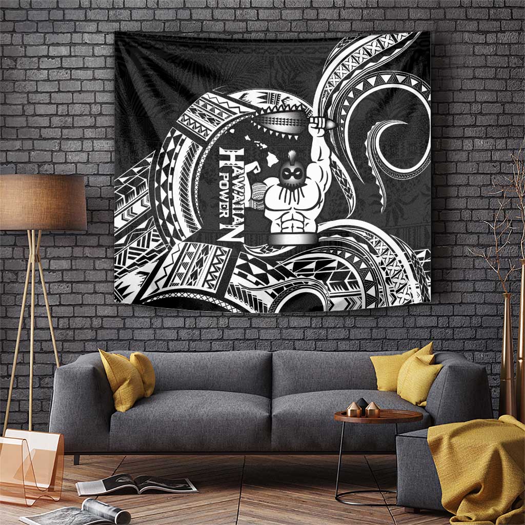 Black Hawaii Ikaika Warrior Tapestry Hawaiian Power LT14 Black - Polynesian Pride