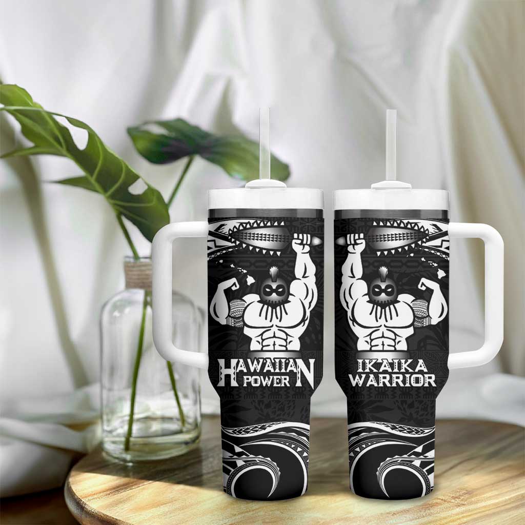 Black Hawaii Ikaika Warrior Tumbler With Handle Hawaiian Power