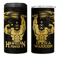 Gold Hawaii Ikaika Warrior 4 in 1 Can Cooler Tumbler Hawaiian Power LT14 One Size: 16 oz Gold - Polynesian Pride