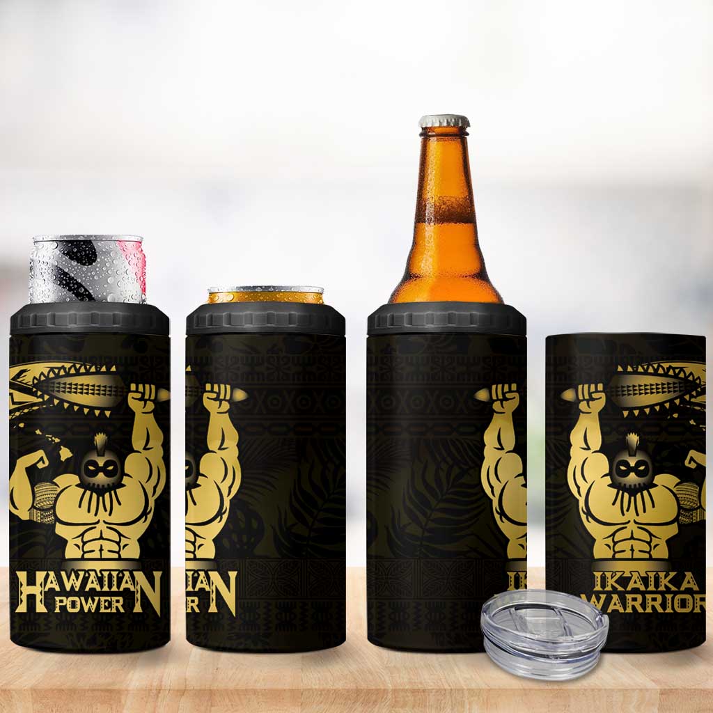 Gold Hawaii Ikaika Warrior 4 in 1 Can Cooler Tumbler Hawaiian Power LT14 - Polynesian Pride
