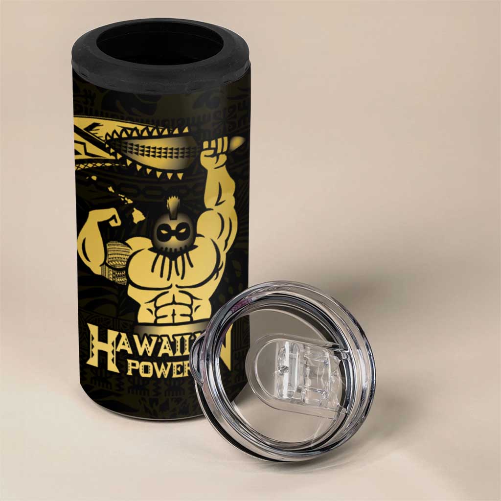 Gold Hawaii Ikaika Warrior 4 in 1 Can Cooler Tumbler Hawaiian Power LT14 - Polynesian Pride