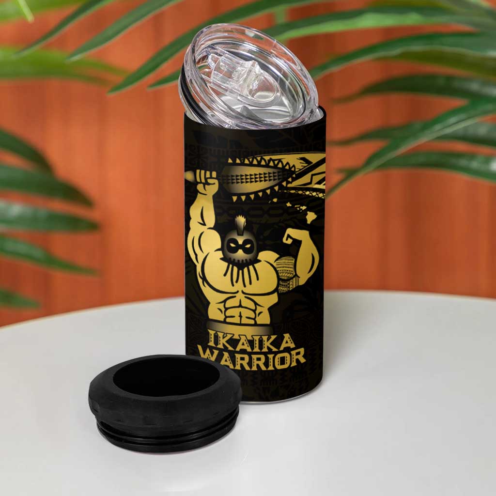 Gold Hawaii Ikaika Warrior 4 in 1 Can Cooler Tumbler Hawaiian Power LT14 - Polynesian Pride