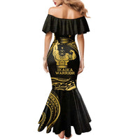 Gold Hawaii Ikaika Warrior Family Matching Mermaid Dress and Hawaiian Shirt Hawaiian Power LT14 - Polynesian Pride