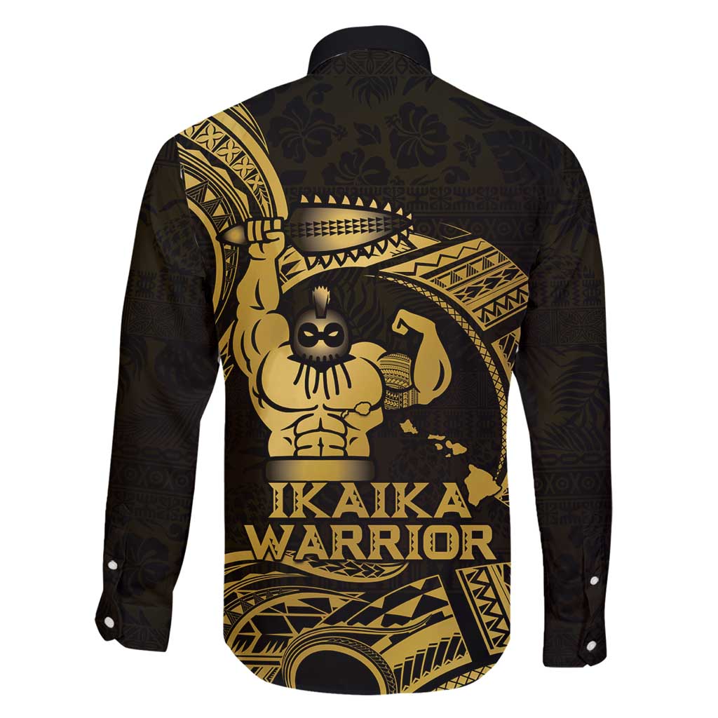 Gold Hawaii Ikaika Warrior Family Matching Off Shoulder Maxi Dress and Hawaiian Shirt Hawaiian Power