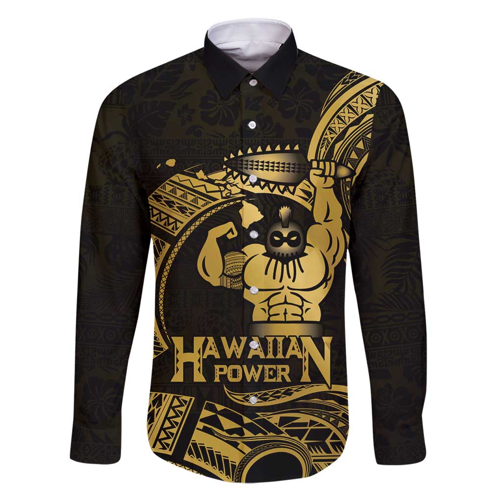 Gold Hawaii Ikaika Warrior Family Matching Puletasi and Hawaiian Shirt Hawaiian Power