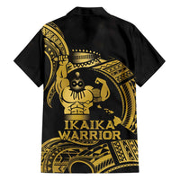 Gold Hawaii Ikaika Warrior Family Matching Short Sleeve Bodycon Dress and Hawaiian Shirt Hawaiian Power LT14 - Polynesian Pride