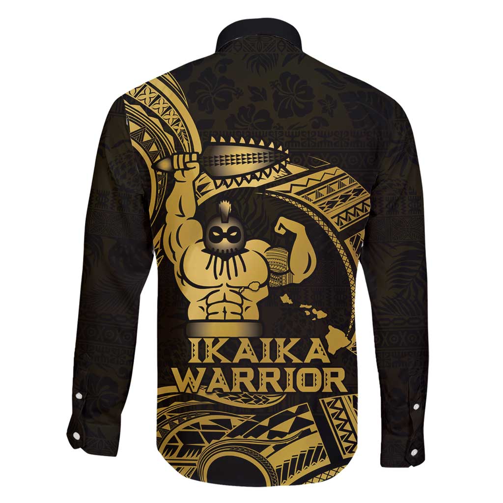 Gold Hawaii Ikaika Warrior Family Matching Short Sleeve Bodycon Dress and Hawaiian Shirt Hawaiian Power LT14 - Polynesian Pride