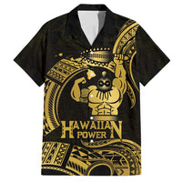 Gold Hawaii Ikaika Warrior Family Matching Tank Maxi Dress and Hawaiian Shirt Hawaiian Power LT14 Dad's Shirt - Short Sleeve Gold - Polynesian Pride