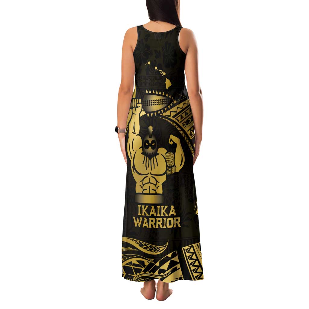 Gold Hawaii Ikaika Warrior Family Matching Tank Maxi Dress and Hawaiian Shirt Hawaiian Power LT14 - Polynesian Pride