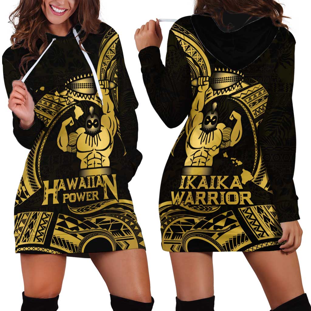 Gold Hawaii Ikaika Warrior Hoodie Dress Hawaiian Power LT14 - Polynesian Pride
