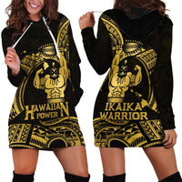 Gold Hawaii Ikaika Warrior Hoodie Dress Hawaiian Power LT14 - Polynesian Pride