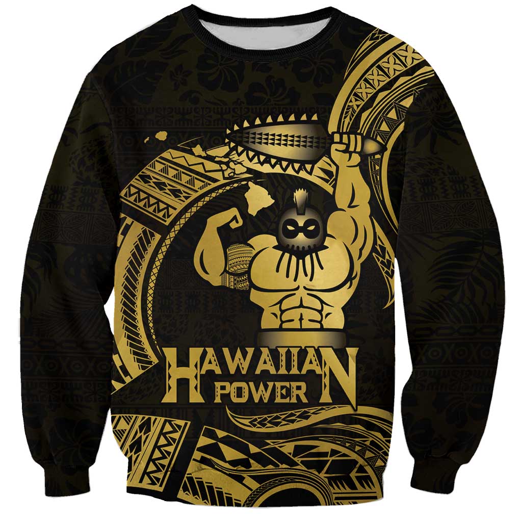 Gold Hawaii Ikaika Warrior Sweatshirt Hawaiian Power LT14 Unisex Gold - Polynesian Pride