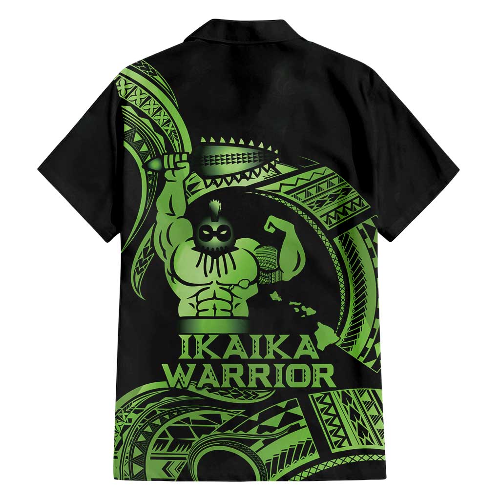 Green Hawaii Ikaika Warrior Family Matching Short Sleeve Bodycon Dress and Hawaiian Shirt Hawaiian Power LT14 - Polynesian Pride