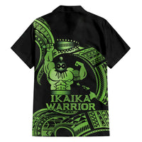 Green Hawaii Ikaika Warrior Family Matching Short Sleeve Bodycon Dress and Hawaiian Shirt Hawaiian Power LT14 - Polynesian Pride