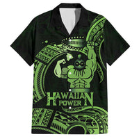Green Hawaii Ikaika Warrior Family Matching Tank Maxi Dress and Hawaiian Shirt Hawaiian Power LT14 Dad's Shirt - Short Sleeve Green - Polynesian Pride