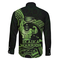 Green Hawaii Ikaika Warrior Family Matching Tank Maxi Dress and Hawaiian Shirt Hawaiian Power LT14 - Polynesian Pride