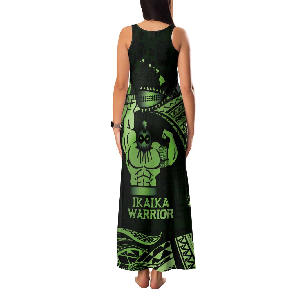 Green Hawaii Ikaika Warrior Family Matching Tank Maxi Dress and Hawaiian Shirt Hawaiian Power LT14 - Polynesian Pride