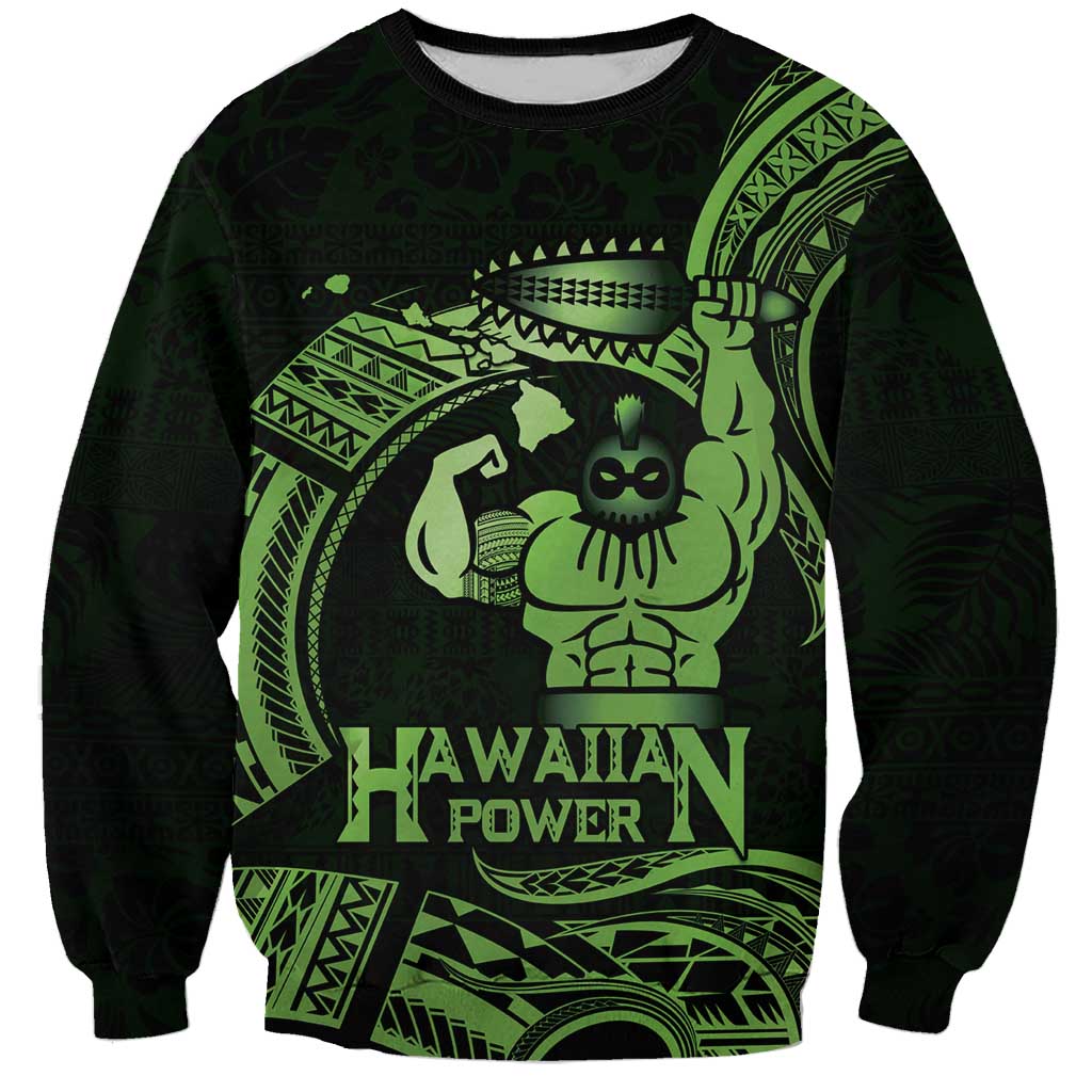 Green Hawaii Ikaika Warrior Sweatshirt Hawaiian Power LT14 Unisex Green - Polynesian Pride