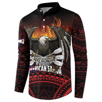 Fautasi Race Day American Samoa Button Sweatshirt Bald Eagle Polynesian Tattoo