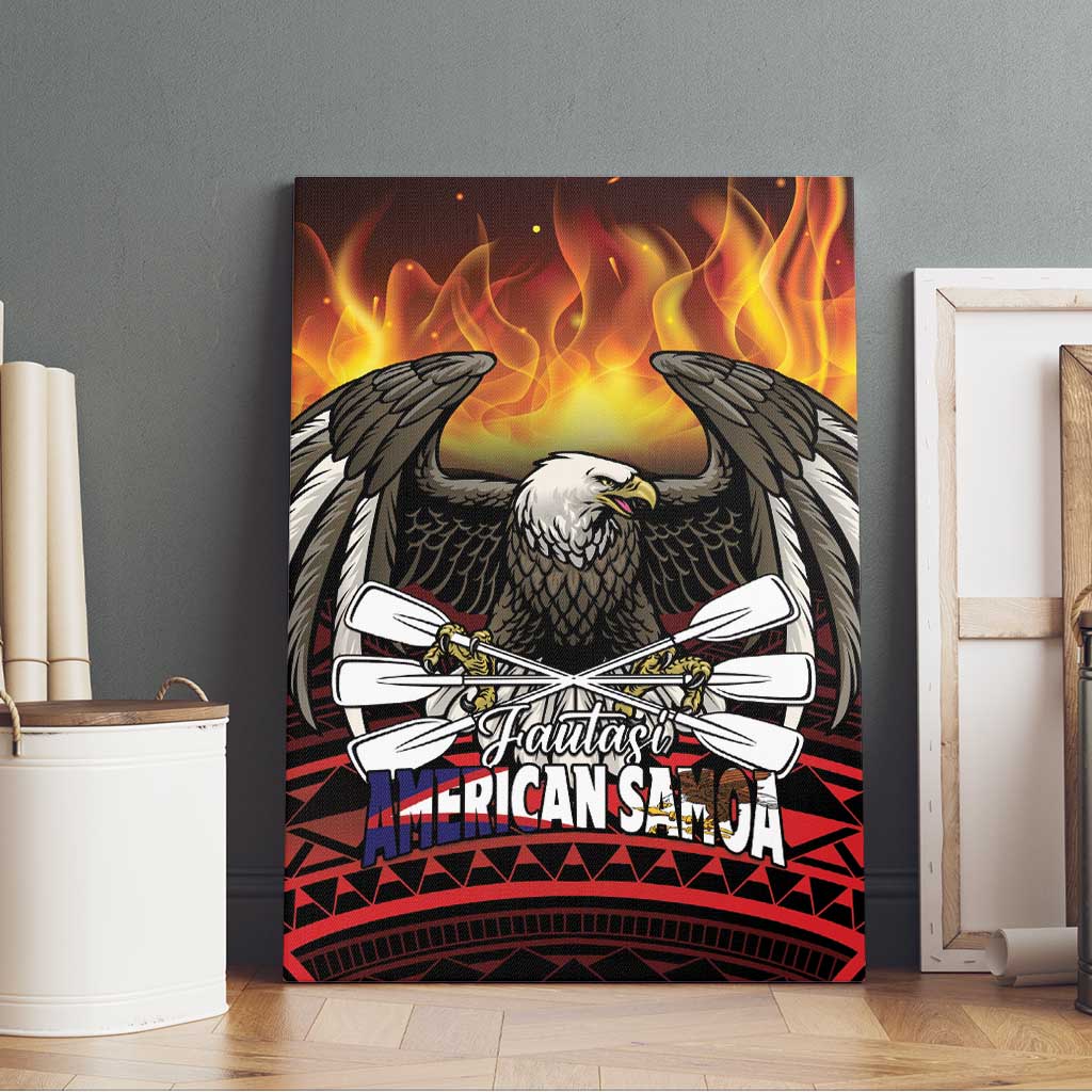 Fautasi Race Day American Samoa Canvas Wall Art Bald Eagle Polynesian Tattoo