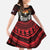 Fautasi Race Day American Samoa Family Matching Off The Shoulder Long Sleeve Dress and Hawaiian Shirt Bald Eagle Polynesian Tattoo