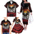 Fautasi Race Day American Samoa Family Matching Off The Shoulder Long Sleeve Dress and Hawaiian Shirt Bald Eagle Polynesian Tattoo