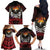 Fautasi Race Day American Samoa Family Matching Off The Shoulder Long Sleeve Dress and Hawaiian Shirt Bald Eagle Polynesian Tattoo