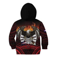 Fautasi Race Day American Samoa Kid Hoodie Bald Eagle Polynesian Tattoo