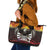 Fautasi Race Day American Samoa Leather Tote Bag Bald Eagle Polynesian Tattoo