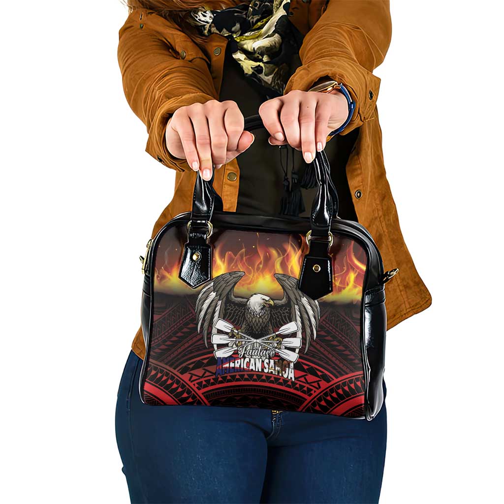 Fautasi Race Day American Samoa Shoulder Handbag Bald Eagle Polynesian Tattoo