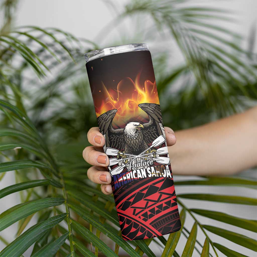 Fautasi Race Day American Samoa Skinny Tumbler Bald Eagle Polynesian Tattoo LT14 - Polynesian Pride