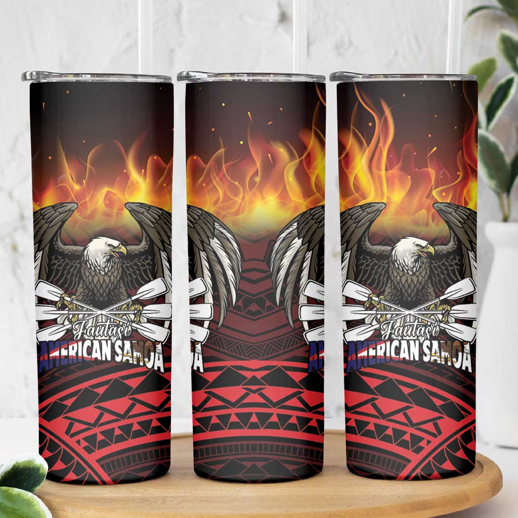 Fautasi Race Day American Samoa Skinny Tumbler Bald Eagle Polynesian Tattoo LT14 - Polynesian Pride