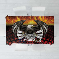 Fautasi Race Day American Samoa Tablecloth Bald Eagle Polynesian Tattoo