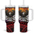 Fautasi Race Day American Samoa Tumbler With Handle Bald Eagle Polynesian Tattoo