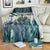 Turquoise Traditional Cloak Aotearoa Blanket Maori Paua Shell Korowai Pattern