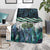 Turquoise Traditional Cloak Aotearoa Blanket Maori Paua Shell Korowai Pattern