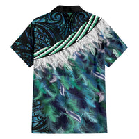 Turquoise Traditional Cloak Aotearoa Family Matching Long Sleeve Bodycon Dress and Hawaiian Shirt Maori Paua Shell Korowai Pattern LT14 - Polynesian Pride