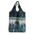 Turquoise Traditional Cloak Aotearoa Grocery Bag Maori Paua Shell Korowai Pattern